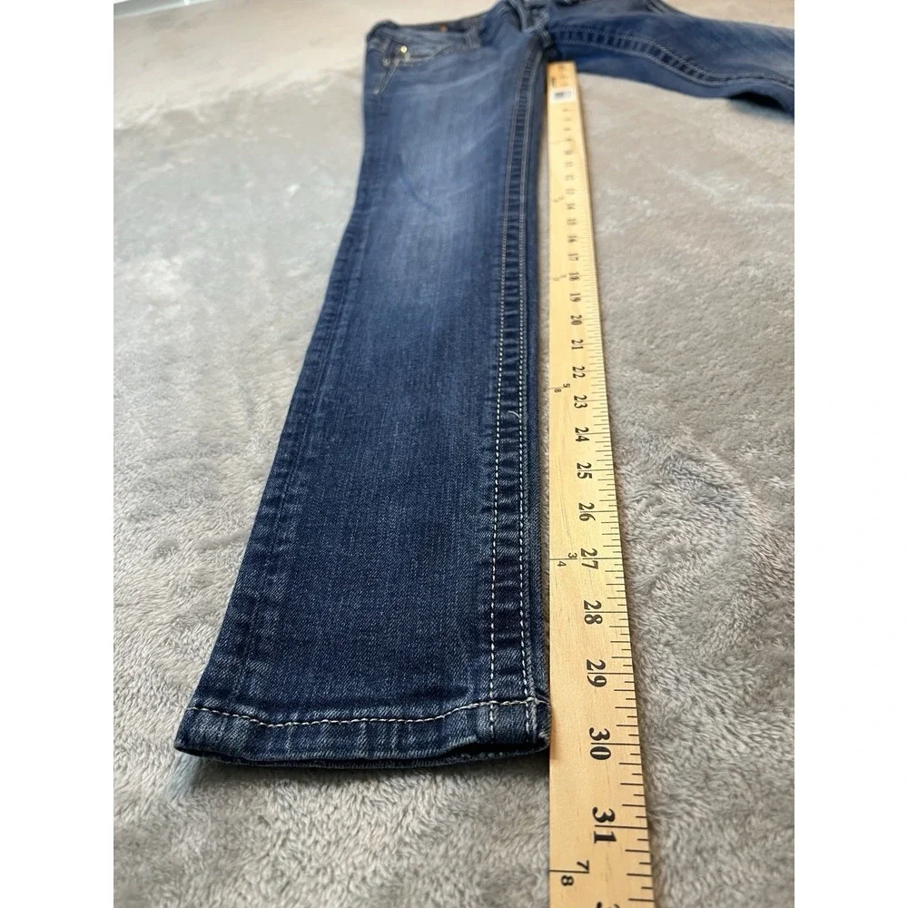 Miss Me Womens Jeans Size 25 Blue Mid Rise Stretch Rhinestone Pocket Skinny